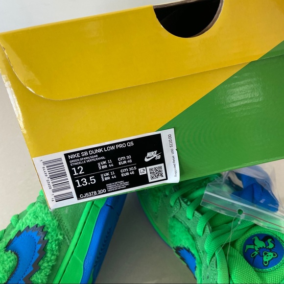 Nike Men’s SB Dunk Low - Grateful Dead Green - Picture 9 of 10